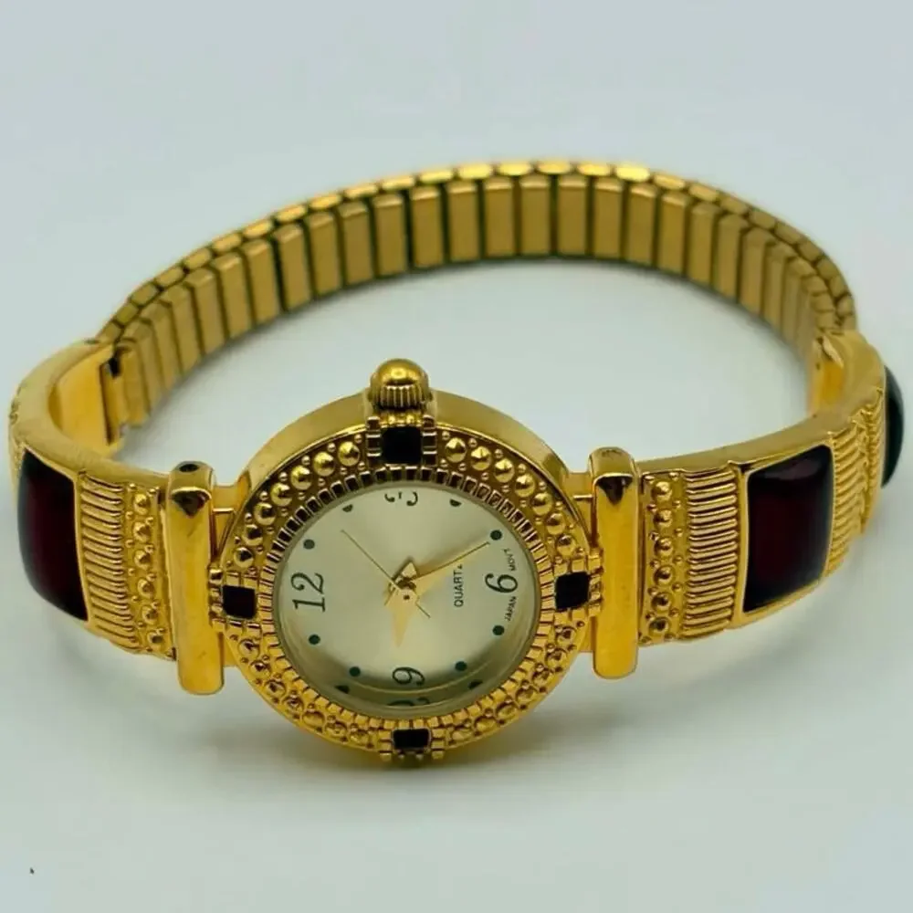 Vintage Gold & Red Watch